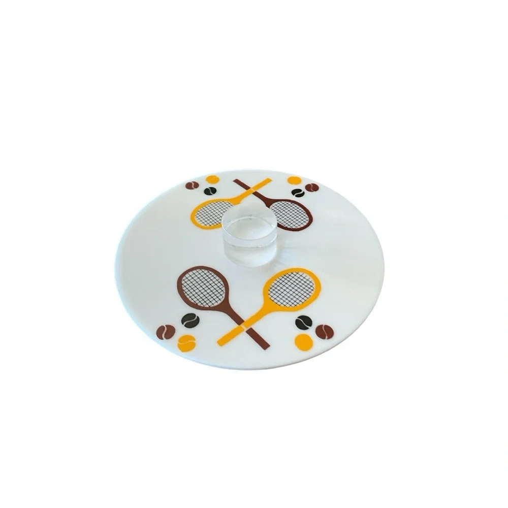Morgan Designs Bucket Brigade Tennis Themed White Ice Bucket Vintage Aesthetic